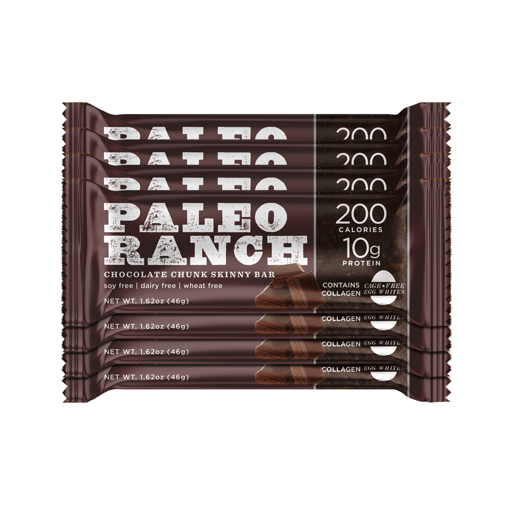 PALEO RANCH Chocolate Chunk SKINNY BAR Front - 12